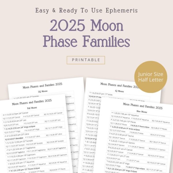 Moon Family Ephemeris 2025
