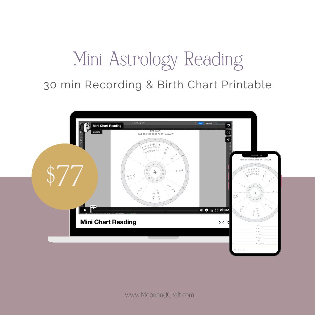 Moon & Craft Mini Astrology Reading 30 Minute Recording