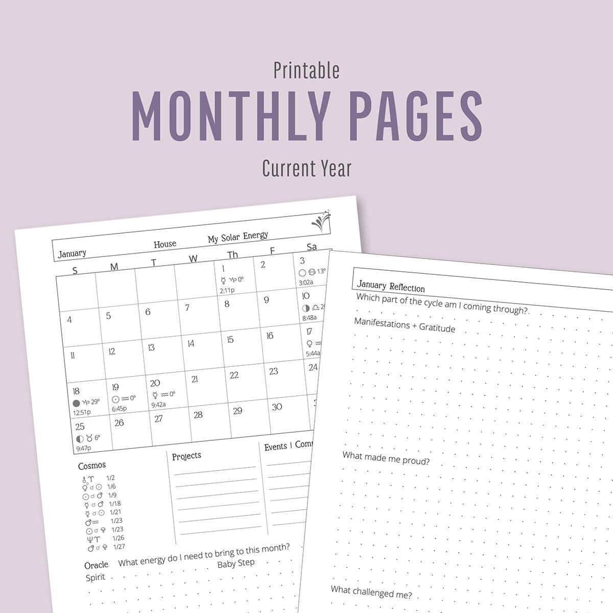 2026 Astrology Planner | Printable Moon Phase & Daily Astrology Calendar - Image 8