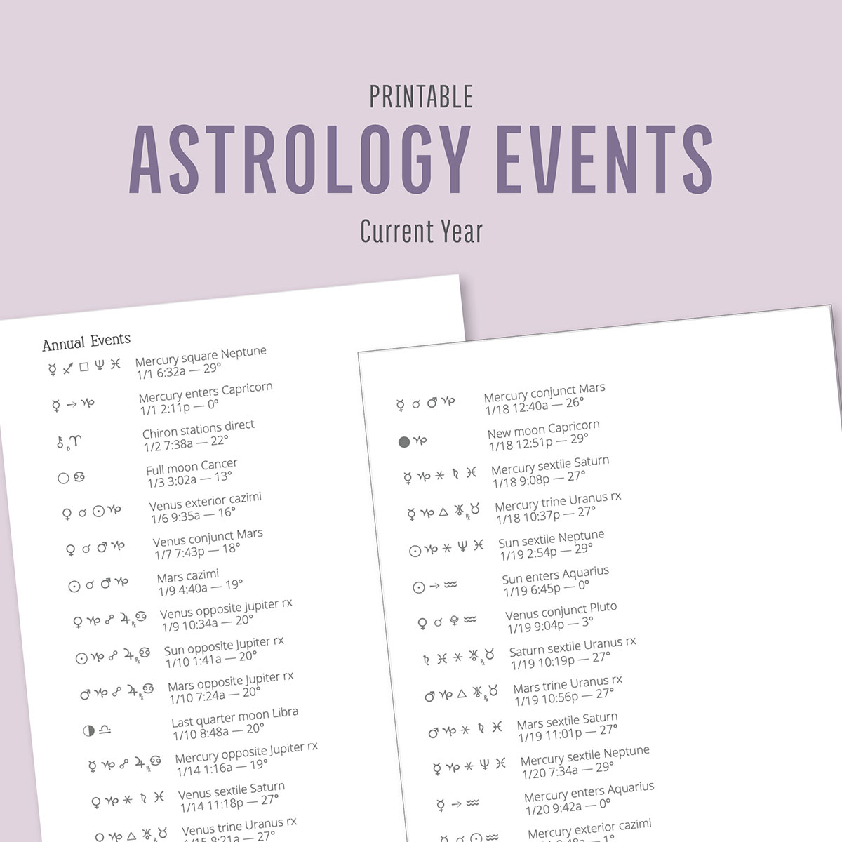 2026 Astrology Planner | Printable Moon Phase & Daily Astrology Calendar - Image 10