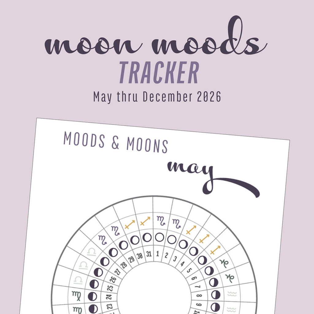 circular moon and mood tracker for bullet journaling